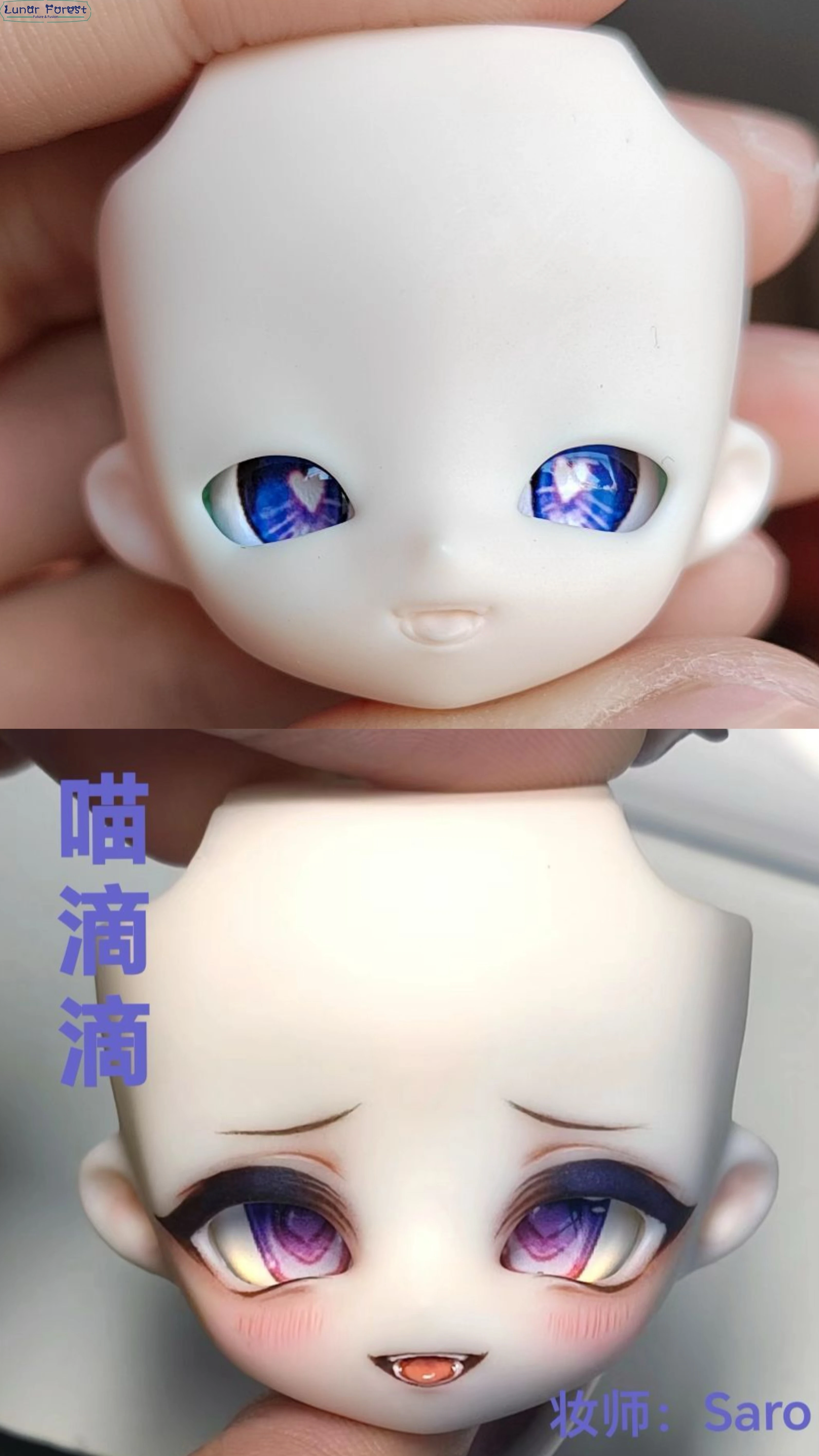 OB11 Doll No Make Up Face Open Eyes Accessories DIY Obitsu11 Doll Accessories