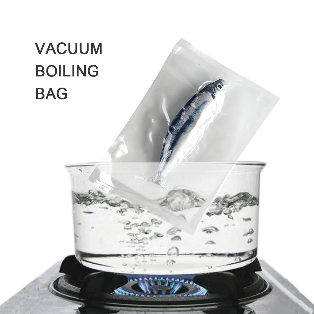 Retort Bag Plastic Bags Vacuum Heat Sealable Open Top Glossy Clear Transparent Flat Bottom Food Storage Pouches With Tear Notch 4