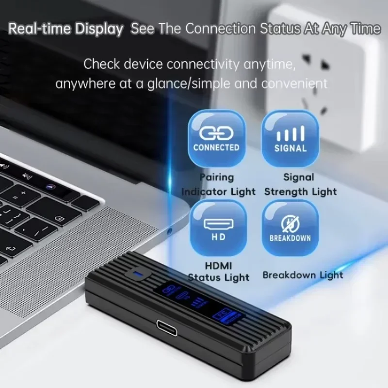 HDMI Wireless Video Audio Transmitter Receiver Extender 50M 1080P@60Hz Wireless Display Adapter from PC to Projector & Monitor