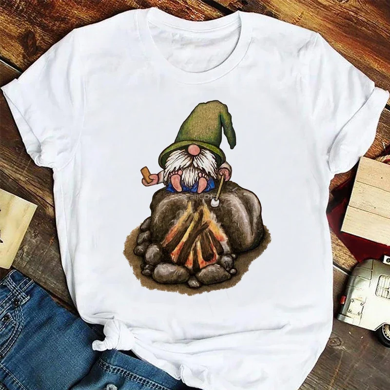 Happy Camper Shirt Casual Cartoon Graphic T-Shirt 6