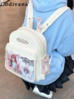 Cute Backpack Bow Large Capacity JK Uniform Shoulder Bag Women Itabag Schoolbags Transparent DIY Tote Handbag 1