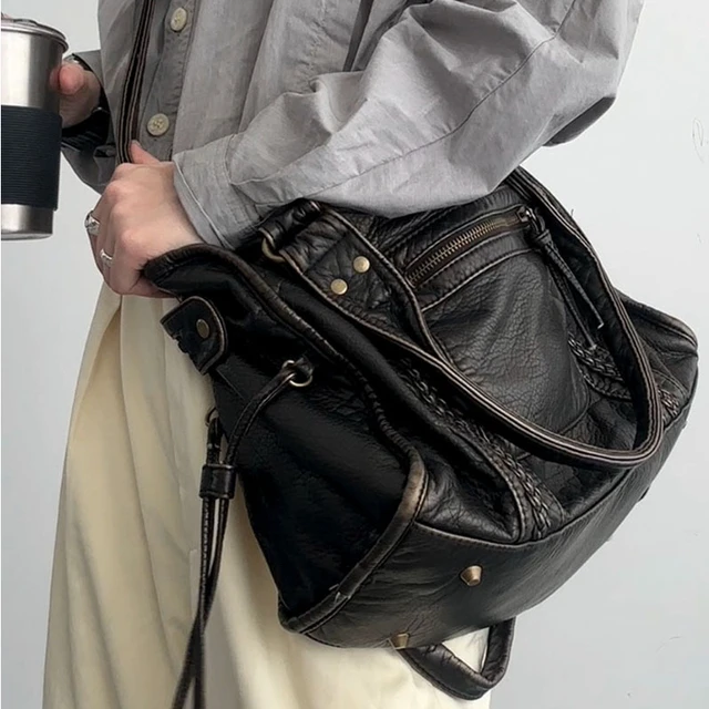 Y2K Spicy Girl One Shoulder Crossbody Bag Vintage Washed