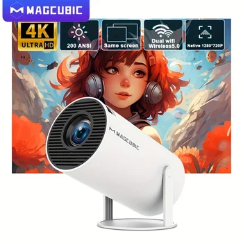 Magcubic HY300 Pro Projector 200ANSI Native 720P Wireless Screen Mirroring System Dual Band WiFi Hi-chip A3100 for Home Theater 1