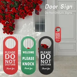 Leather Do Not Disturb Door Hanging Sign Double-sided Door Tags Pendant for Make up Room Club Cafe Hotel Bulletin Board