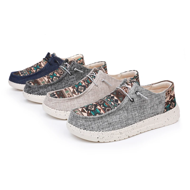 Fashion Print Men's Loafers Summer Breathbale Canvas Shoes Men Big Size Lightweight Flat Linen Casual Shoes For Men Moccassins