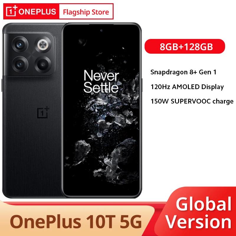 

Global Version OnePlus 10T 5G 8GB 128GB Snapdragon 8+ Gen 1 120Hz AMOLED Display 150W Charge 4800mAh 50MP