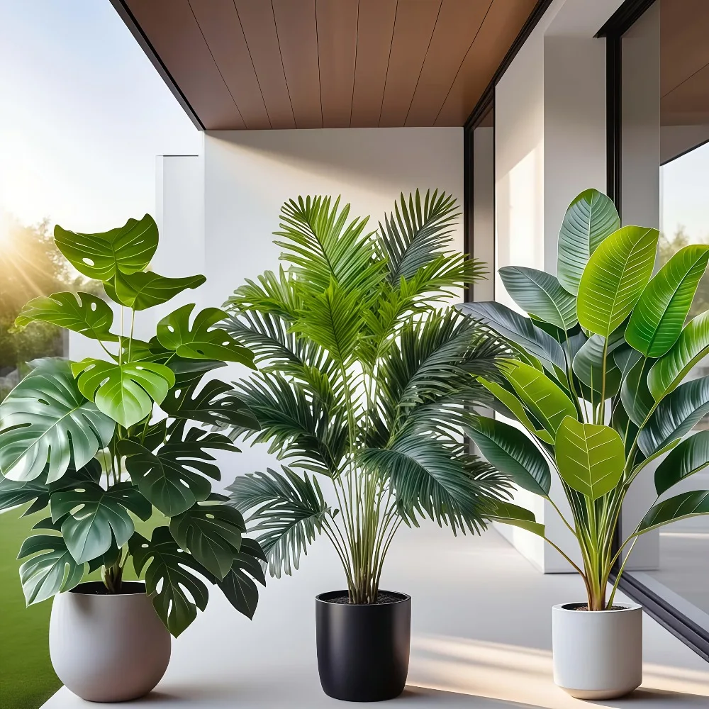 3pcs Large Artificial Areca Palm Plant with 36 Leaves Tropical Potted Plants 3