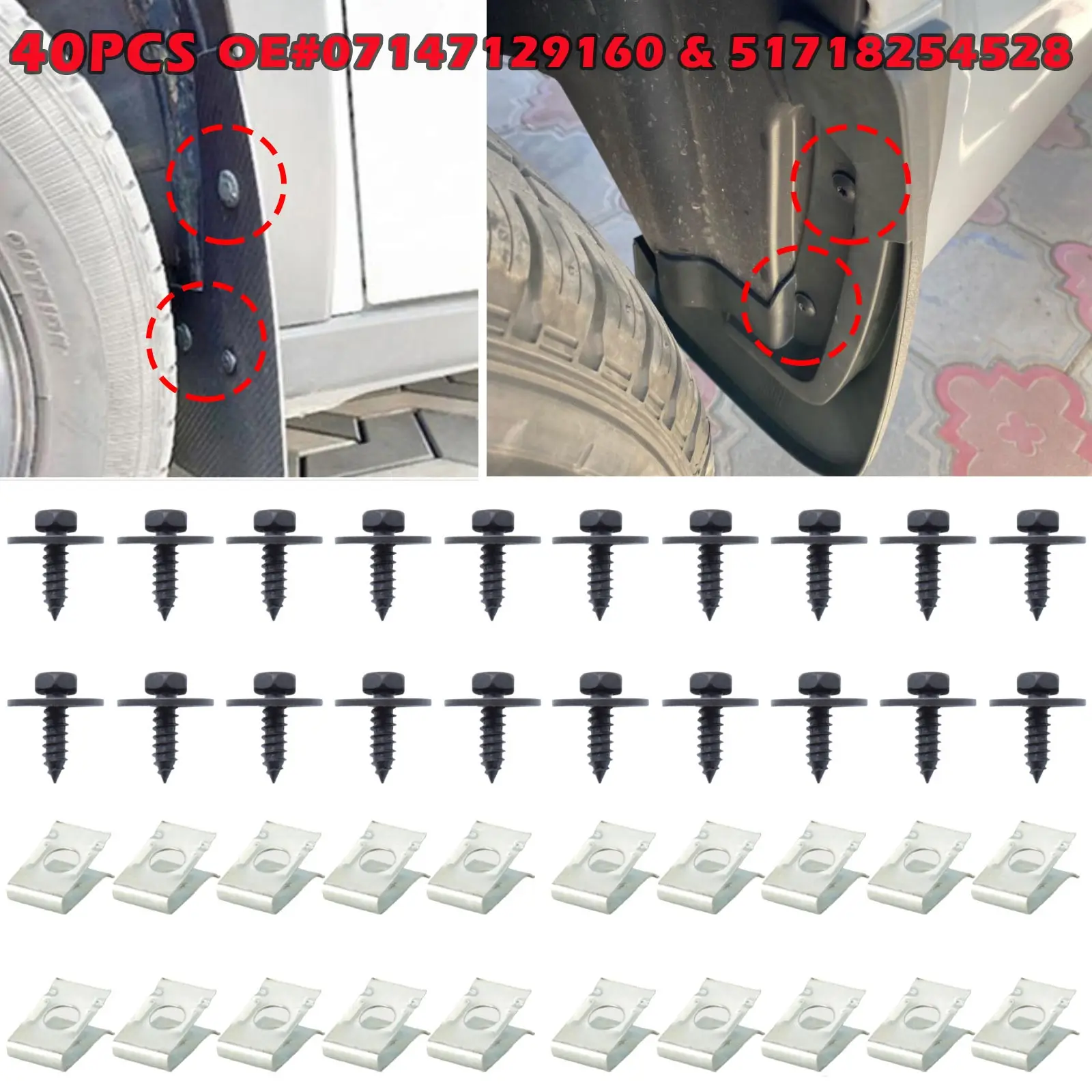 For BMW E82 E30 E91 E39 E64 E84 Car U Nut Hex Screw Speed Fastener Body Undertray Sheet Metal Clip Fixing Protect Accessories