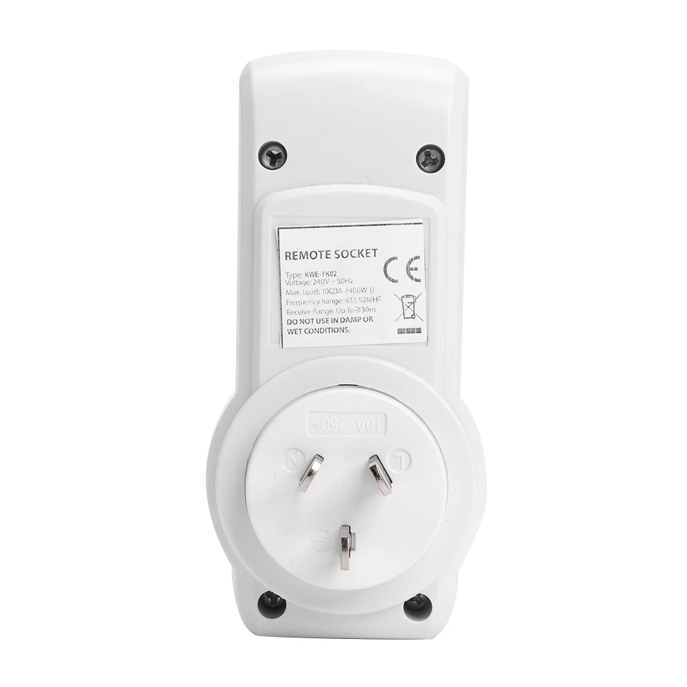 AU Plug 433.92MHz House Power Outlet Light ON/OFF Switch Socket 240V 50Hz 10A Wireless Remote Control Socket Smart Power Outlet