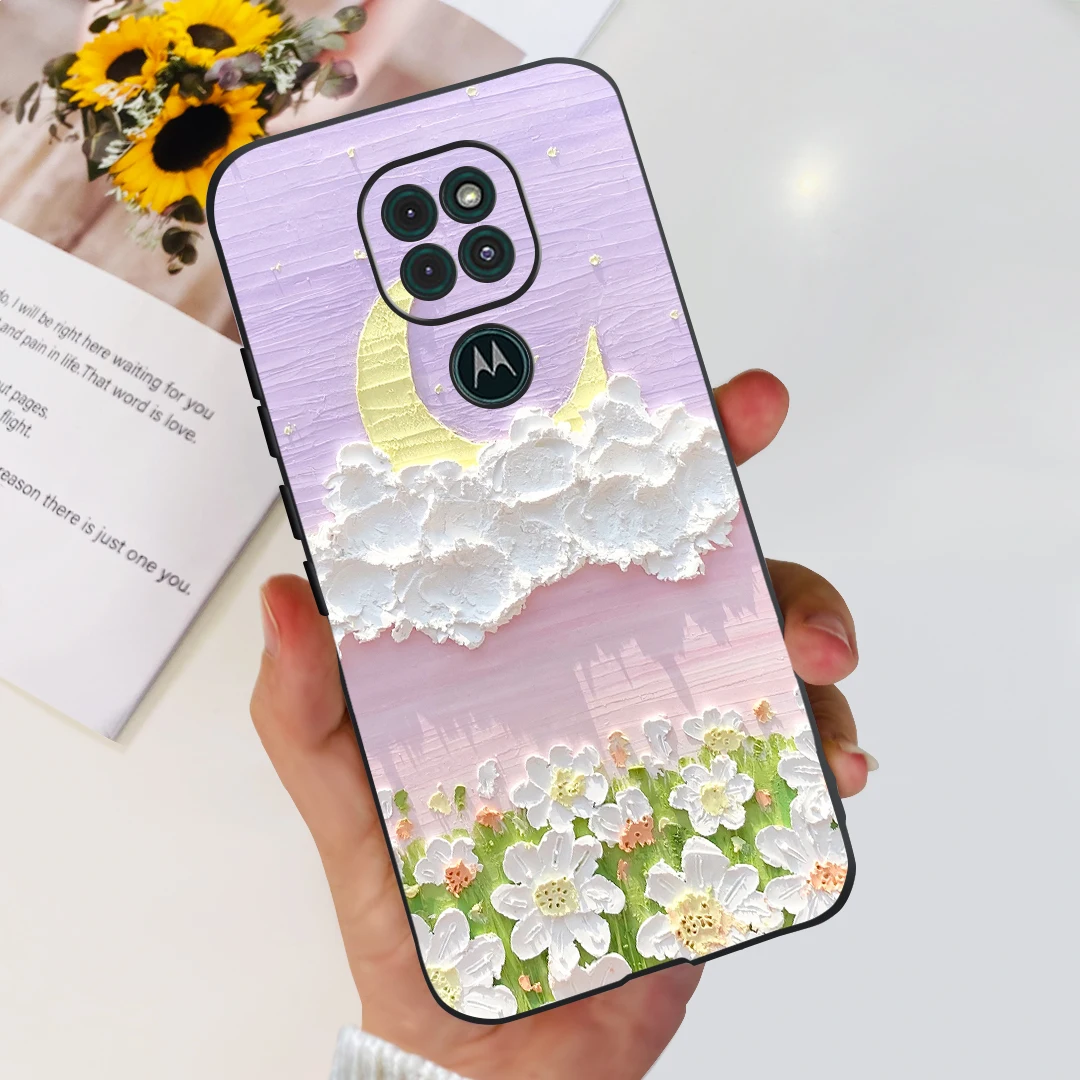 Cute Cat Cartoon Painted Soft Silicone Phone Case Cover - Compatible with Motorola Moto G9