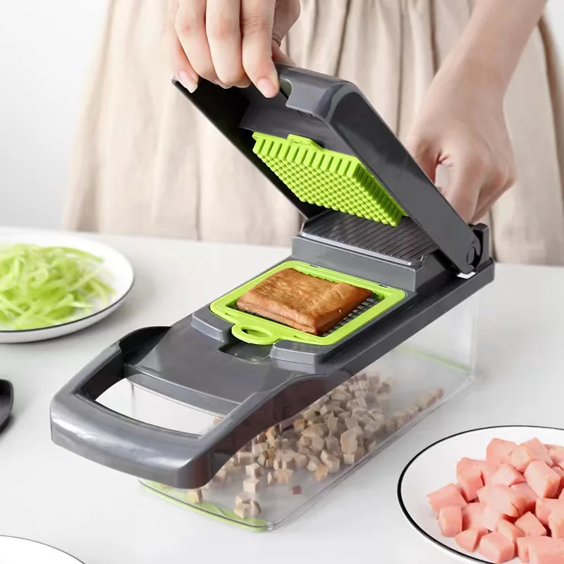 14 in1 Multifunctional Vegetable Chopper Handle Food Grate Food Chopper Vegetable Slicer Dicer Cut Kitchen Items