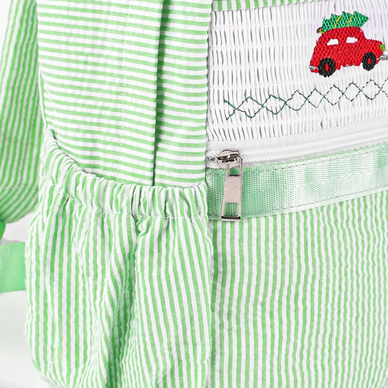 Car Embroidery Red Stripe Smocked Toddler Backpack for School Boy Large Capacity Kids Shoulder Bag Student School Backpack 3