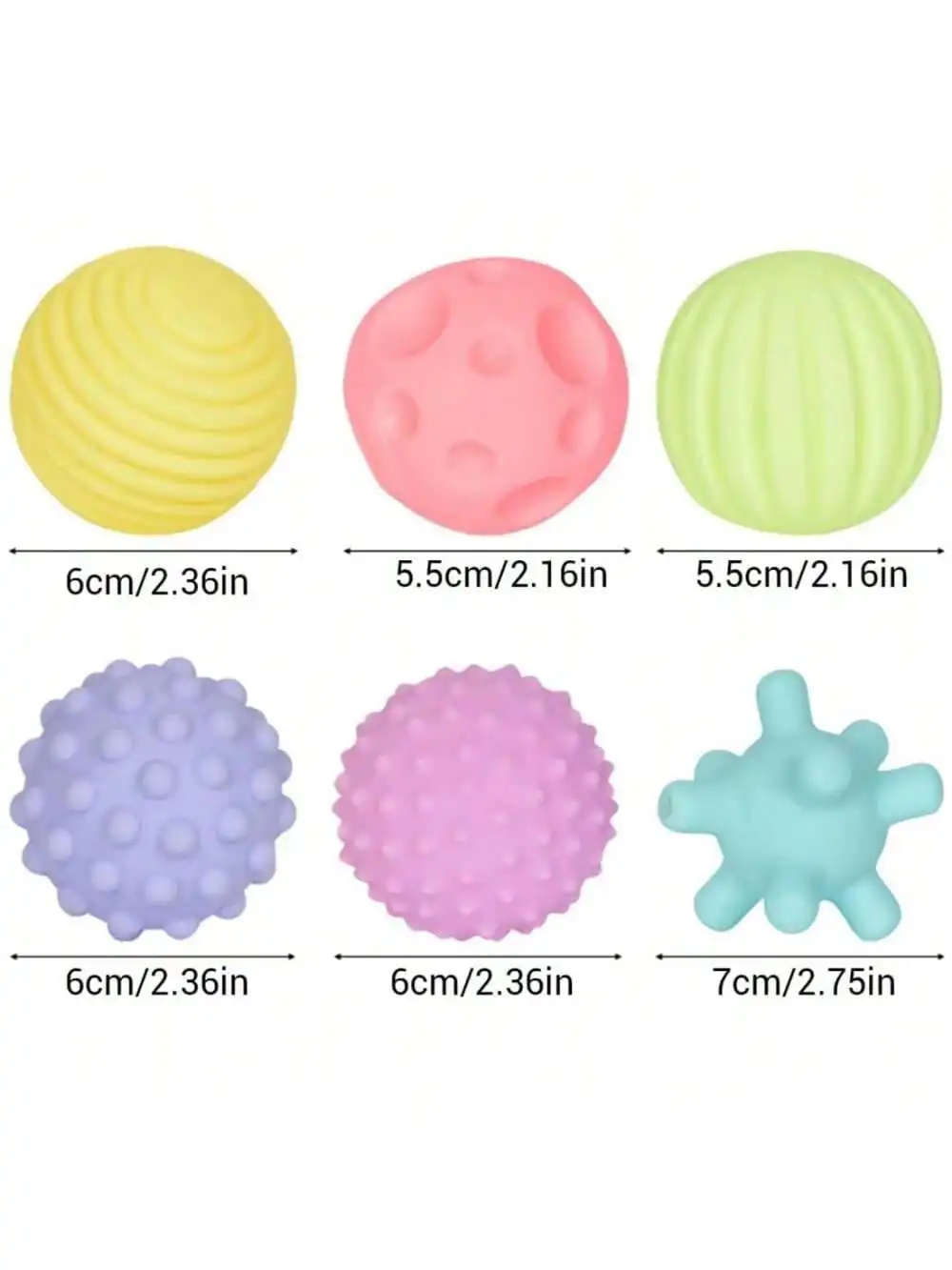 Baby Toys Sensory Toy Textured Balls Soft Teething Tactile Exploration Set 6 Colors+8 Styles