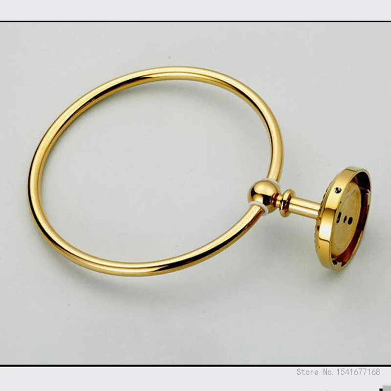 Golden Towel Rack Hair Dryer Frame Copper Hardware,Clothes Hook,Toilet Brush Cup Holder Soap dish Bathroom Accessories, 1Pc