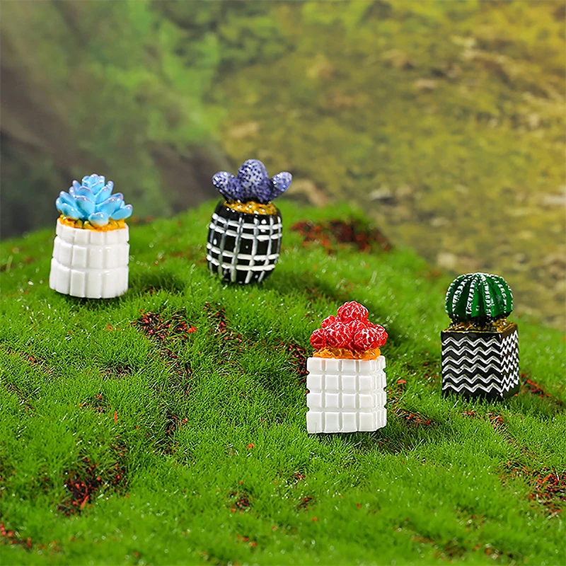 

1/12 Dollhouse Miniature Simulation Cactus Ornament Potted Plant Model For Doll House Home Decoration Kids Pretend Play Toys