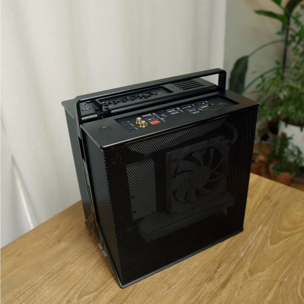 Computer Portatile Verticale Gaming Itx Case Flex 1U Power Supply Mini Desktop Chassis All Aluminium Metal Pc Rack Custodia Bianca Nera