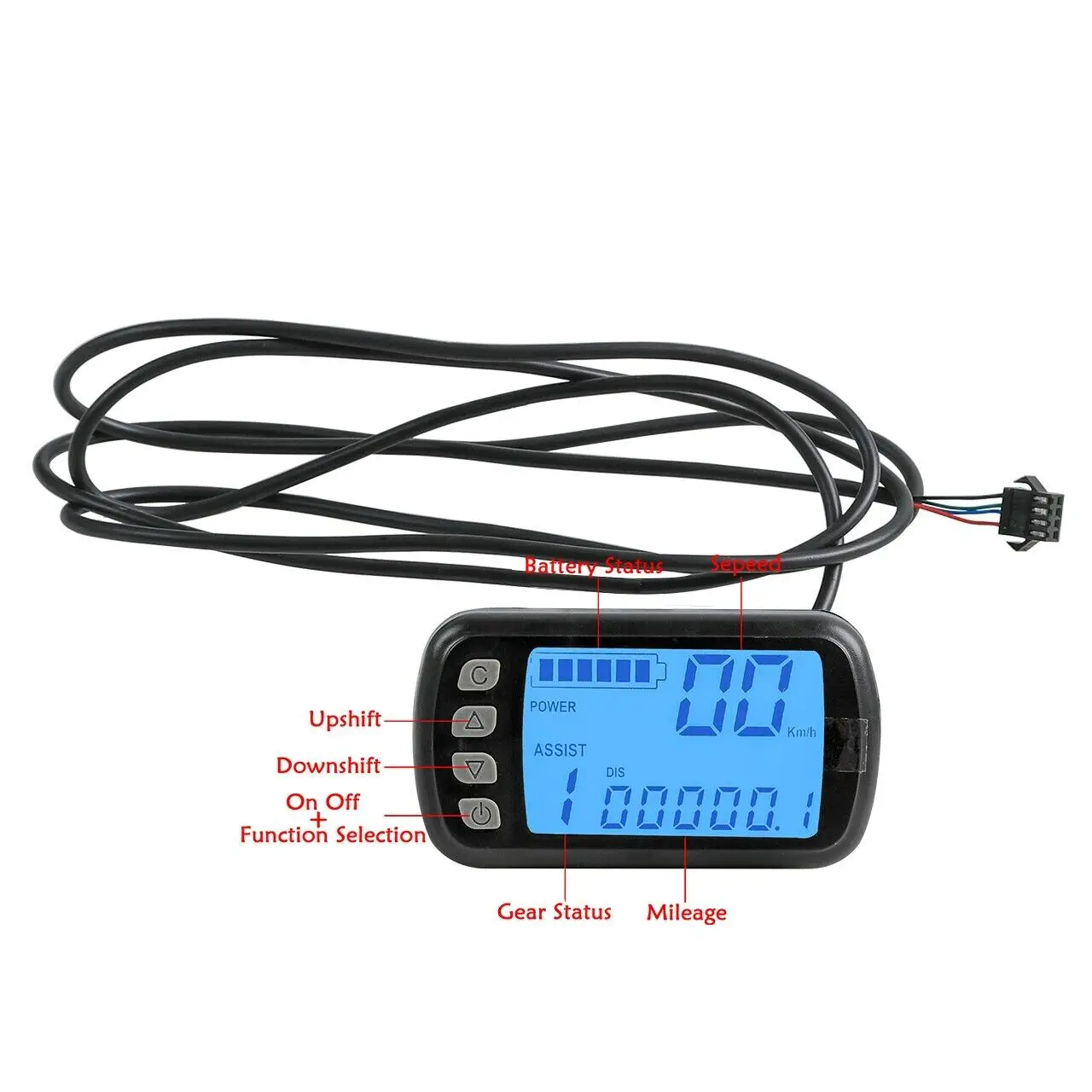 TDPRO 48V Battery Indicator Power Display Speedometer For Electric Go