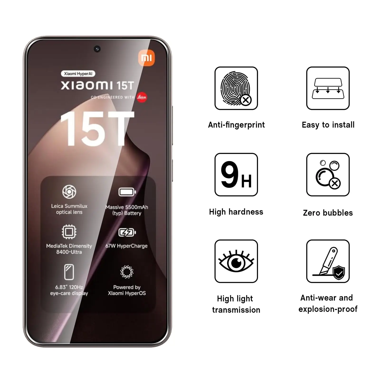 Premium Tempered Glass Screen Protector - 3 Pack, 9H Hardness, HD Clear & Scratch Resistant
