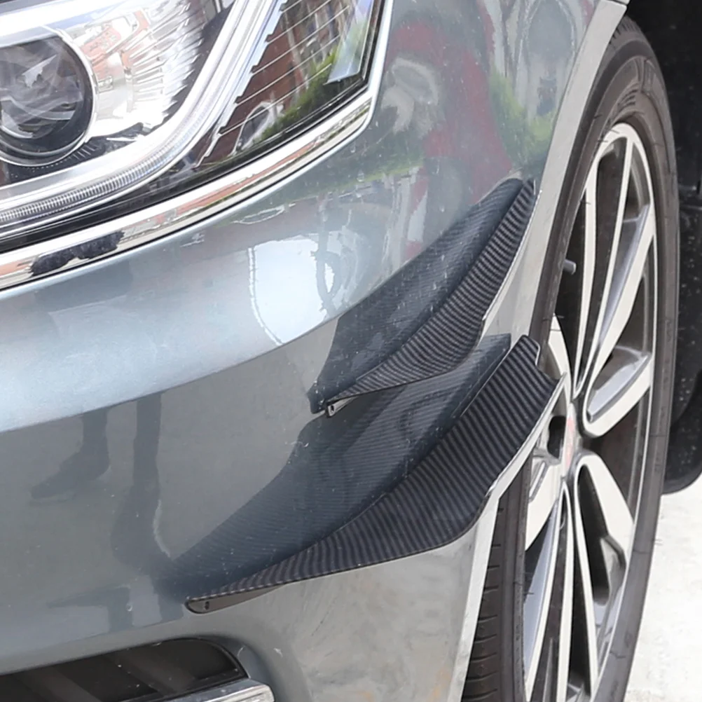 4PCS Universal ABS Surface Car Bumper Front Lip Splitter Spoiler (Carbon Fiber) Car Bumper Cover
