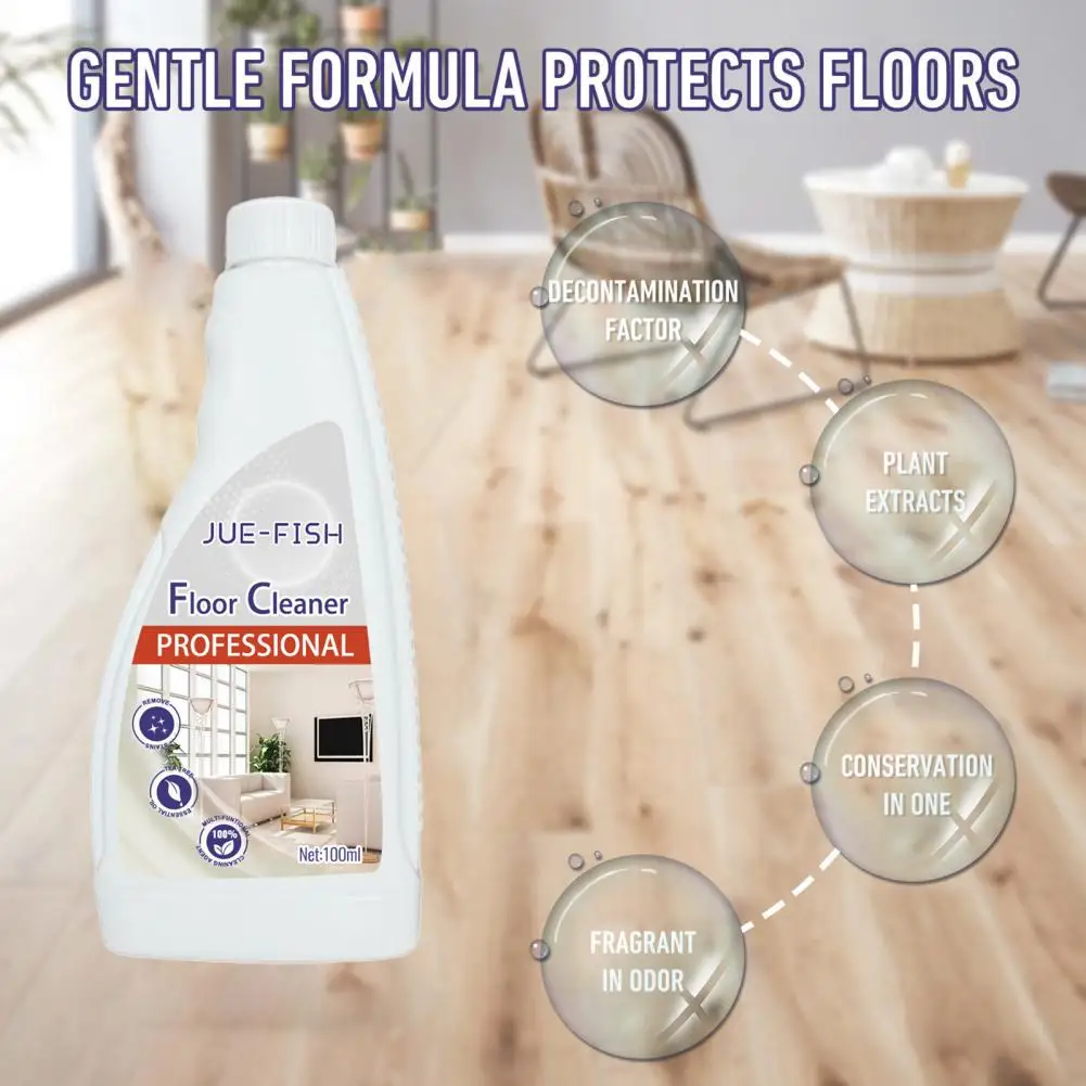 

Tea Tree Oil Floor Cleaner Efficient 100ml Floor Cleaner Liquid for Stain Removal Brightening Wood Floors Home Rooms for Wood