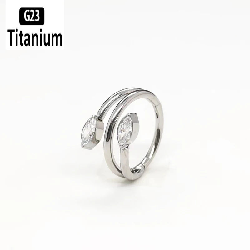 1PC G23 Titanium Piercing Clicker  Nose Rings Septum Plating PVD Helix Tragus Lip Rings Ear Studs Piercing Body Jewelry Earrings