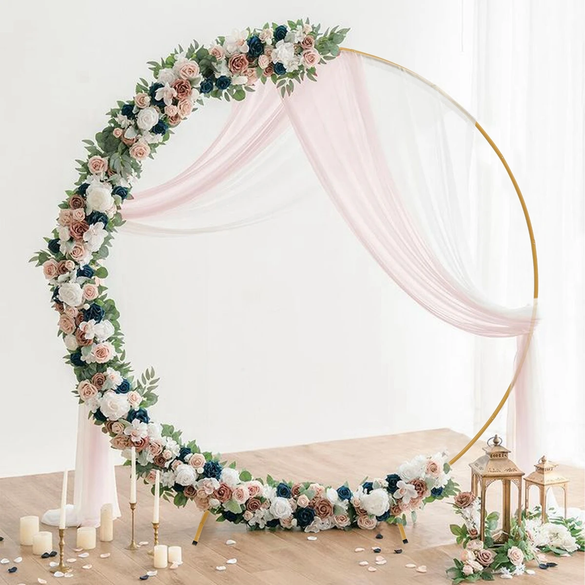 

Wedding Metal Arch Garland Rustic Round Backdrop Stand Wedding Party Favors Birthday Party Decoration Circle Balloon Arch Frame