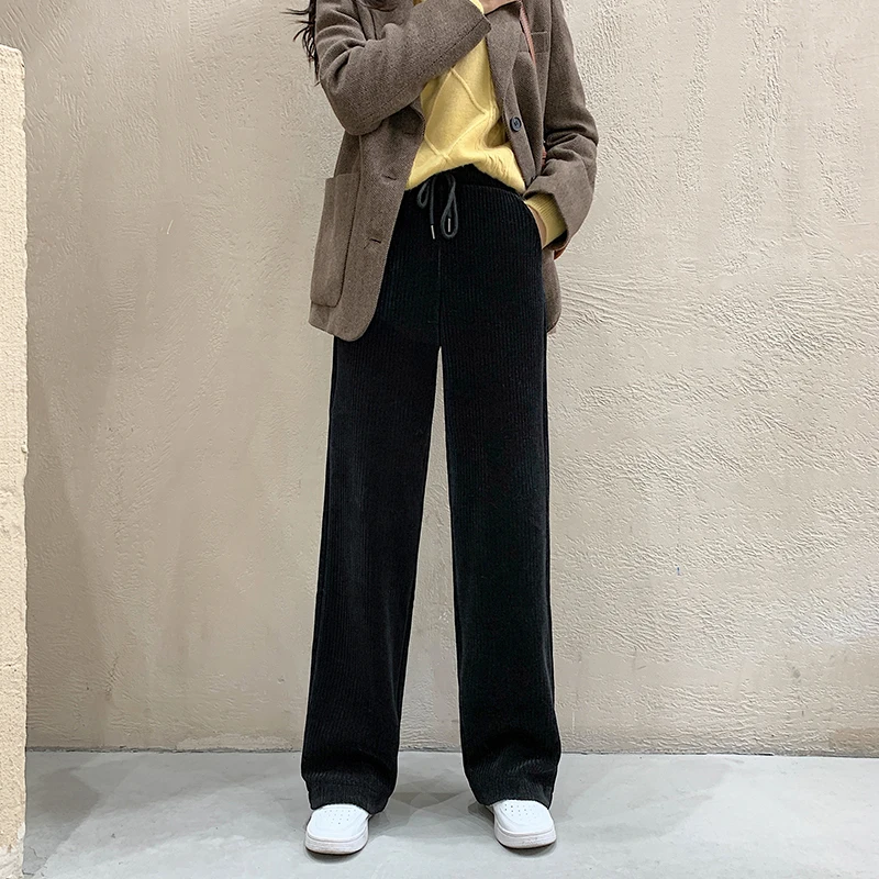 

Autumn and Winter 2022 Thicken Trousers for Women Corduroy Pants High Waist Casual Wide Leg Pants Loose Streetwear New 23558