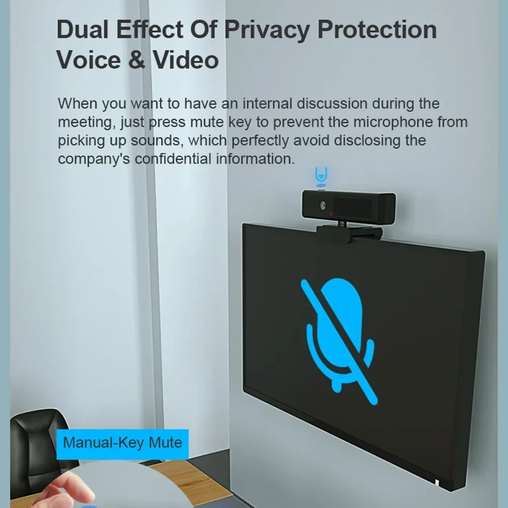1080P Full HD Webcam Conference Webcam Dual Microphone Magnetic Privacy Cover Patented Design for Streaming Teaching PC Laptop