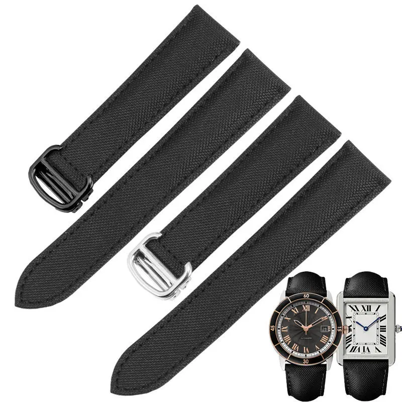 Nylon Watch Strap for Cartier Tank London Key Series Waterproof Sweet