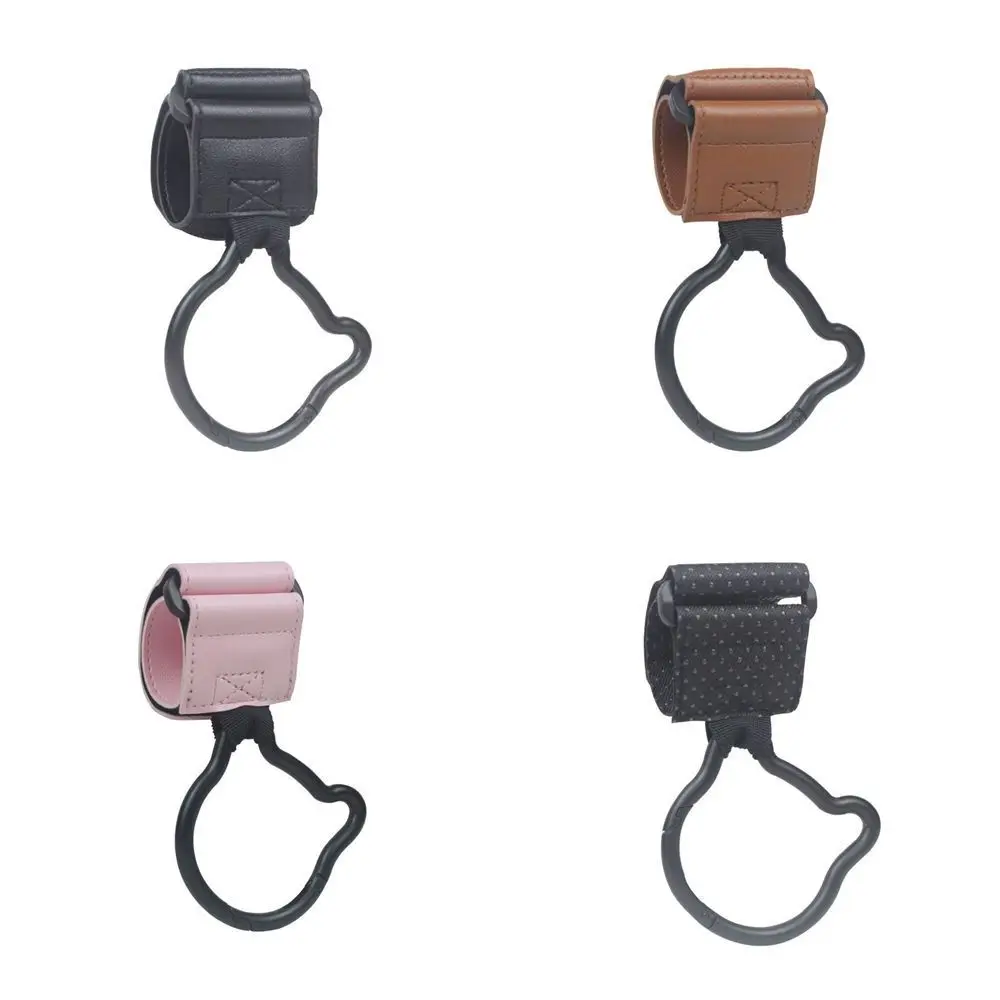 Cute Cartoon Bear Baby Stroller Hooks PU Solid Color Hanging Hook Cartoon Cart Organizer Stroller Accessories Baby