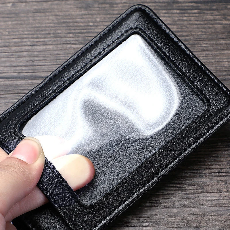 Real Leather Business Work Card Holder ID Badge Holders with Nylon Lanyard Id Name Tag Chest Cards Cases Retractable Reel Clips wallet card holder card holder credit card holder card wallet id card holder id card case business card holder