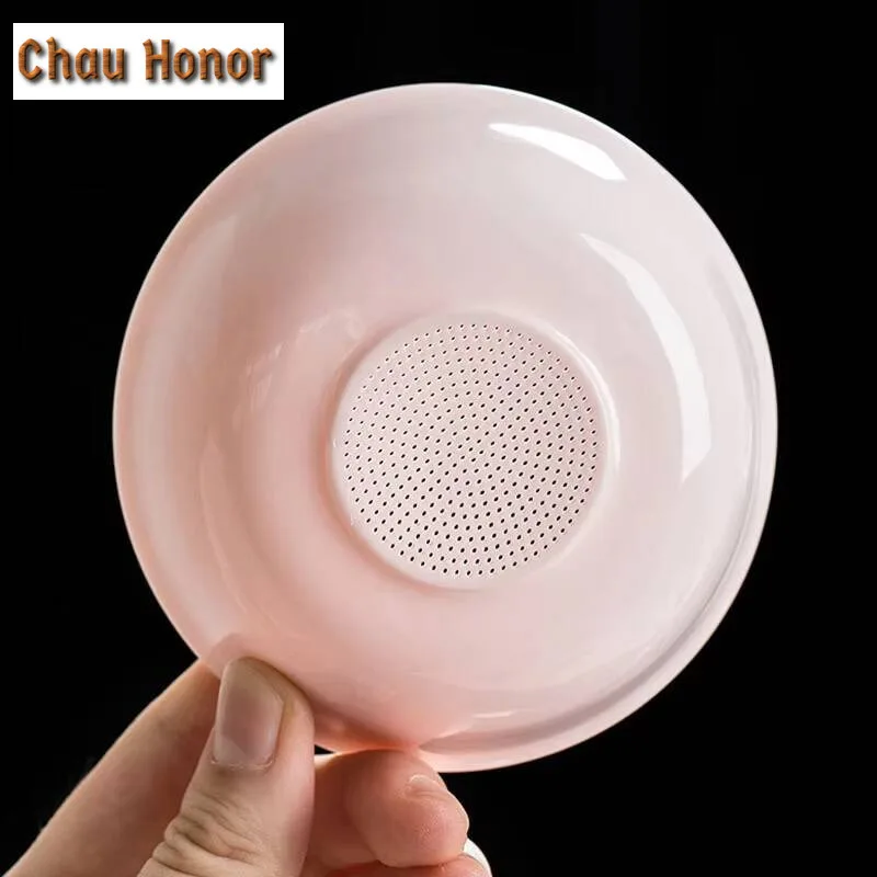 High-end Lanolin Jade Porcelain Tea Leak Handmade Household Chinese Kung Fu Tea Set Tea Ceremony Accessories Tea Separator Gifts