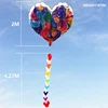 Heart Shaped Soft Kite Inflatable Nylon Adult Kite Cometa Gigante Children's Kite Tear Resistant and Easy To Fly Beach Kites 4