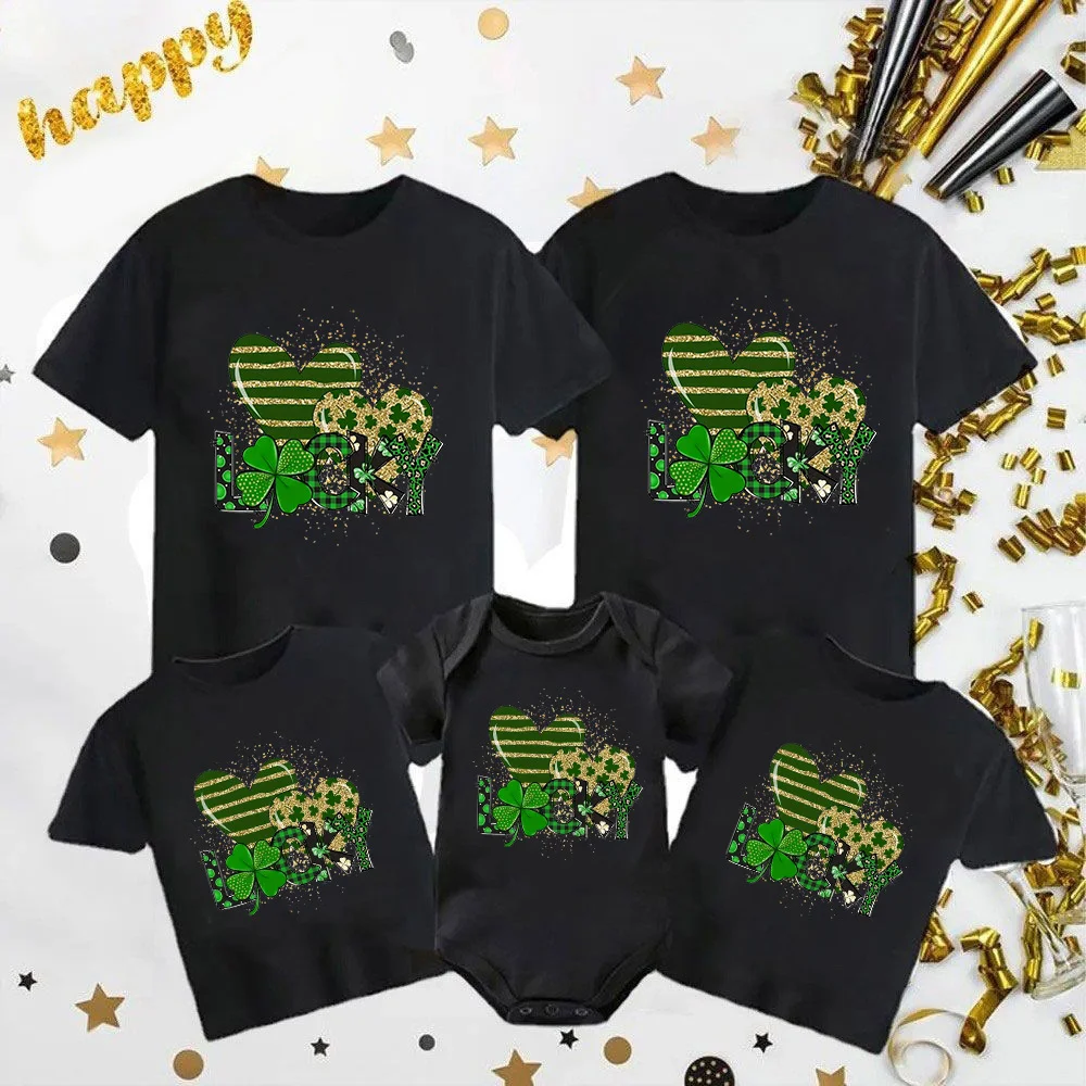 1pcs Saint Patrick’s Day Family Look Outfits Clothing Gift Clothes St. Patrick's Day T Shirt Short Sleeve Boy Girl Clothes 6