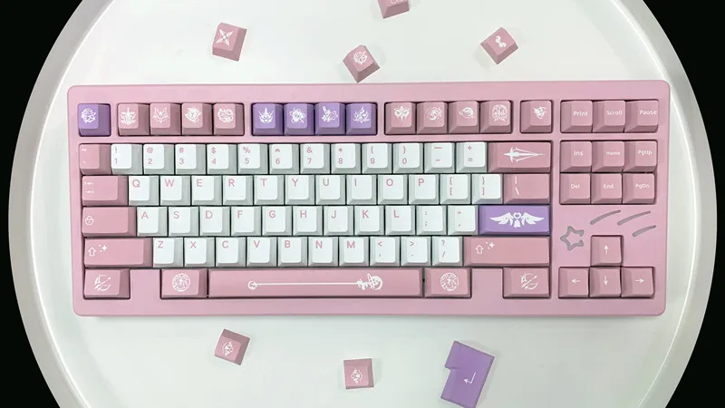 Anime Gaming Keycap Grupo 140 Teclas por Conjunto Elysia Keycaps Pbt Dye Subbed Perfil Cereja Honkai Impacto Keychron Gh60 Gk64 - Imagem 4