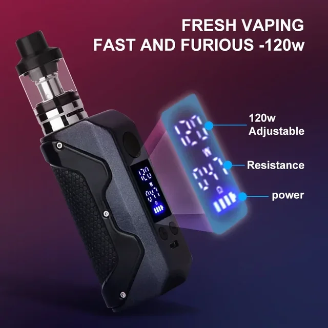 120w Rauch Vape Box Mod elektronische Zigaretten Kit 2000mah Batterie 3ml Zerstäuber einstellbare Vaper Vapor izer Pen Ecig Dampf Vapes_120w Rauch Vape Box Mod elektronische Zigaretten Kit 2000mah Batterie 3ml Zerst uber einstellbare Vaper Vapor