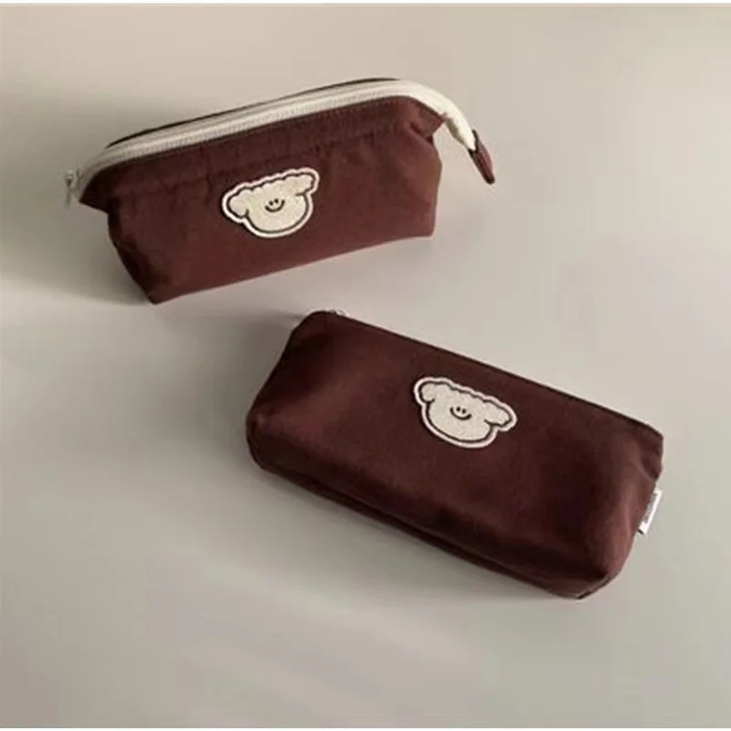 Haile Large Portable Cartoon Dog pencil Cases Kawaii Pencil Bag School Storage Bag Student Big Pen Box Pouch Canvas Stationery pencil cases