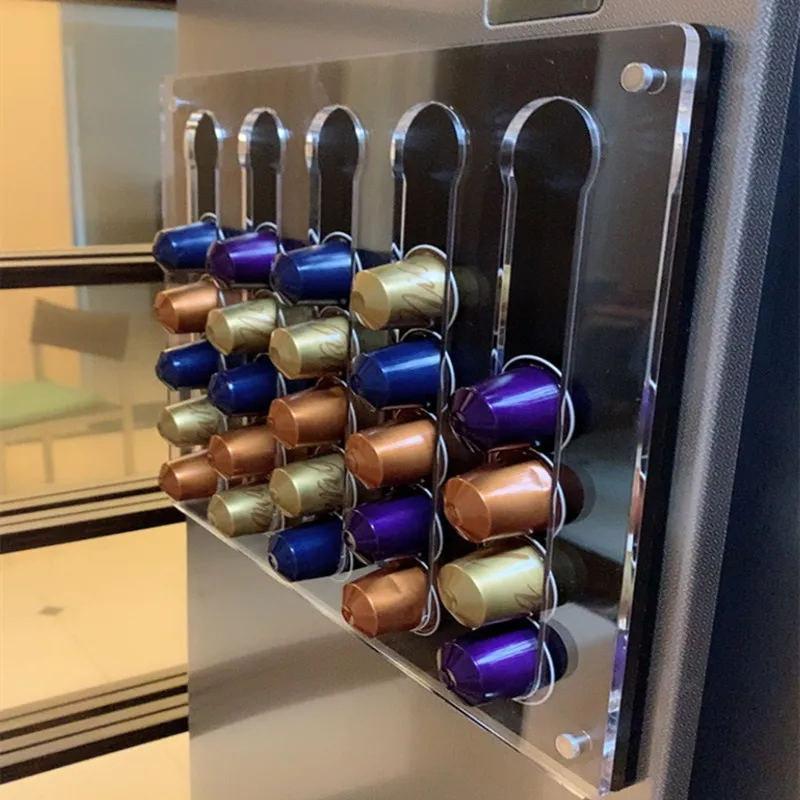 Pods Coffee Capsule Storage Display Rack Wall-mounted Transparent Coffee Capsule Holder Coffeeware Nespresso Capsule Holder