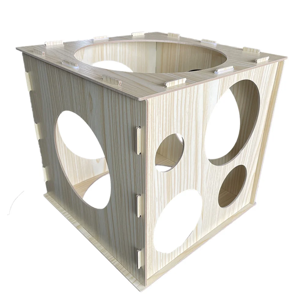 9 Holes Wood Balloon Sizer Box Cube Tool Ruler Machine Measuring for Latex  Ballon Wedding Birthday Party Supplies