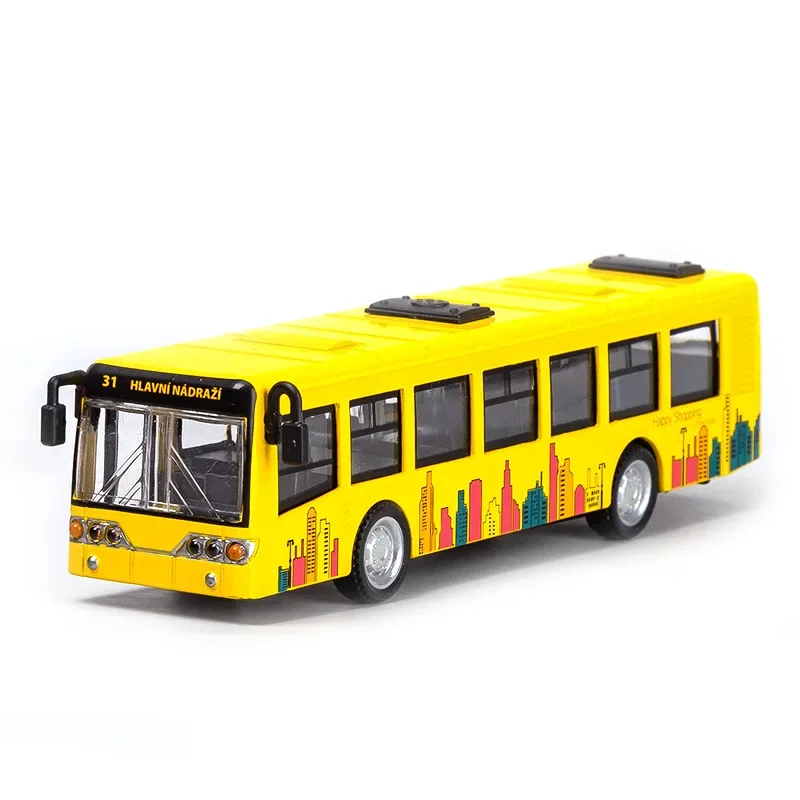 

Автомобили игрушечные 1:70, модель городского автобуса из сплава, Городской Экспресс-автобус, двойные автобусы, литые забавные автомобили с отворотом, детские подарки