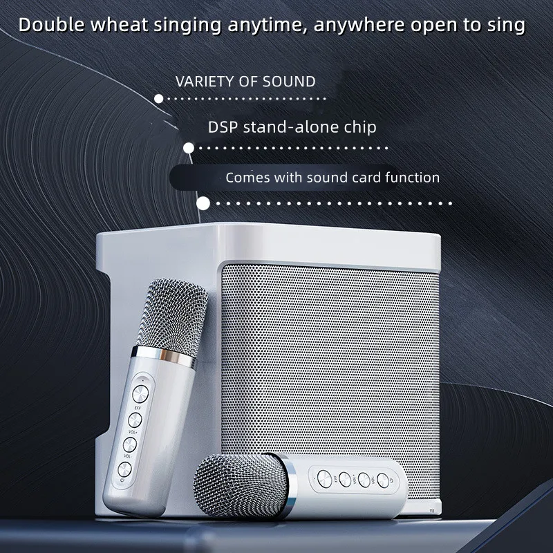 

100W High-Power Portable Professional Karaoke Bluetooth Speaker 360 Stereo Outdoor Family Party Subwoofer With Dual Microphone