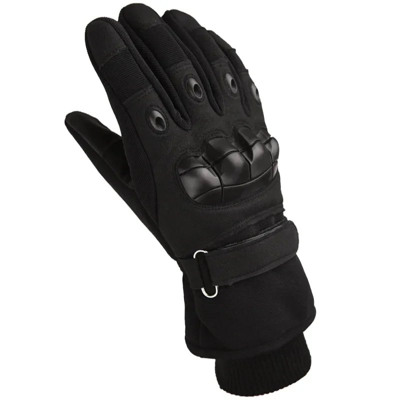 Men's Winter Cycling Gloves with Fleece Lining for Windproof, Cold-Resistant, and Warm Protection Outdoor Sports Ski Gloves