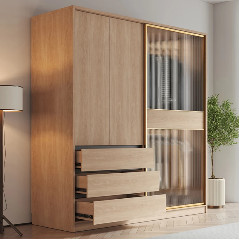 

Luxury Sliding Door Closet Space Saver Locker Storage Floor Simple Modern Divider Wardrobe Stackable Szafka Decoration Home