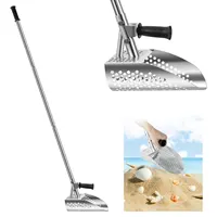 55inch Metal Detecting Sand Scoop Stainless Steel Beach Treasure Hunting Sand Scoop with Removable Long Handle for Beach Diving 1