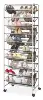 10 Tier 60 Pair Metal and Mesh Rolling Shoe Rack 2