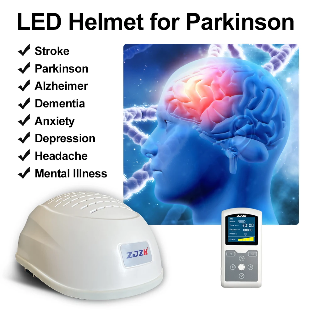 ZJZK Physiotherapy Instrument Head Massager 810nm*280 Diodes Led Brain Helmet for Parkinson Alzheimer Stroke Treatment