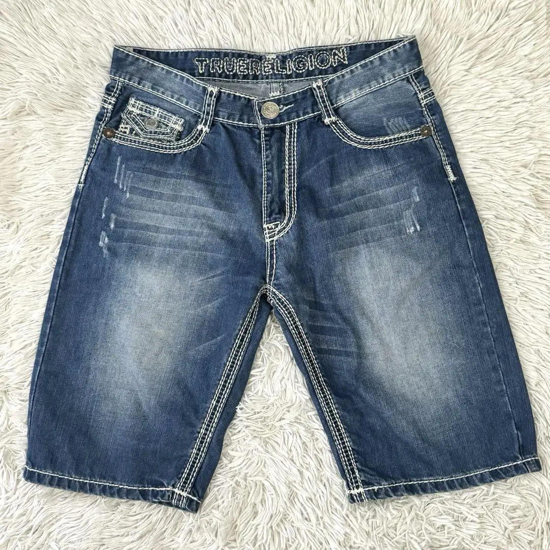 Vintage Buddha Denim Shorts Y2K Jeans Mens Womens Pocket Embroidery Retro Blue Baggy Low Waist Sports Basketball