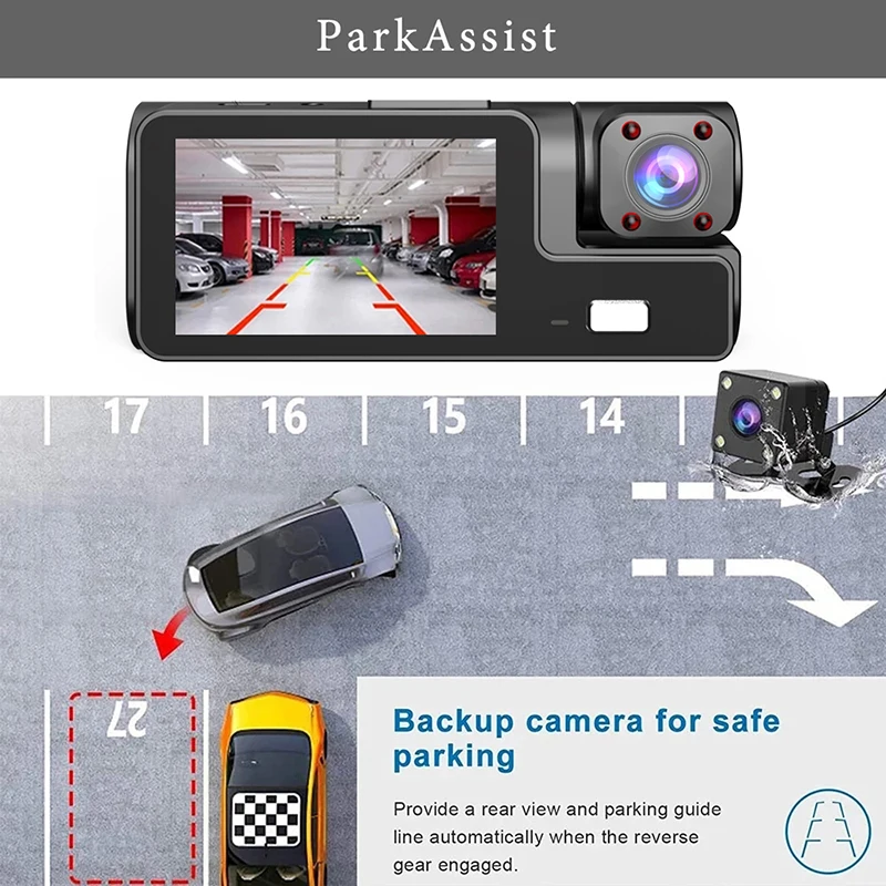 1080P HD WIFI Car DVR 2/3 Channel Dash Cam for Cars Camera Video Recorder Front Rear View Camera Black Box Car Assecories