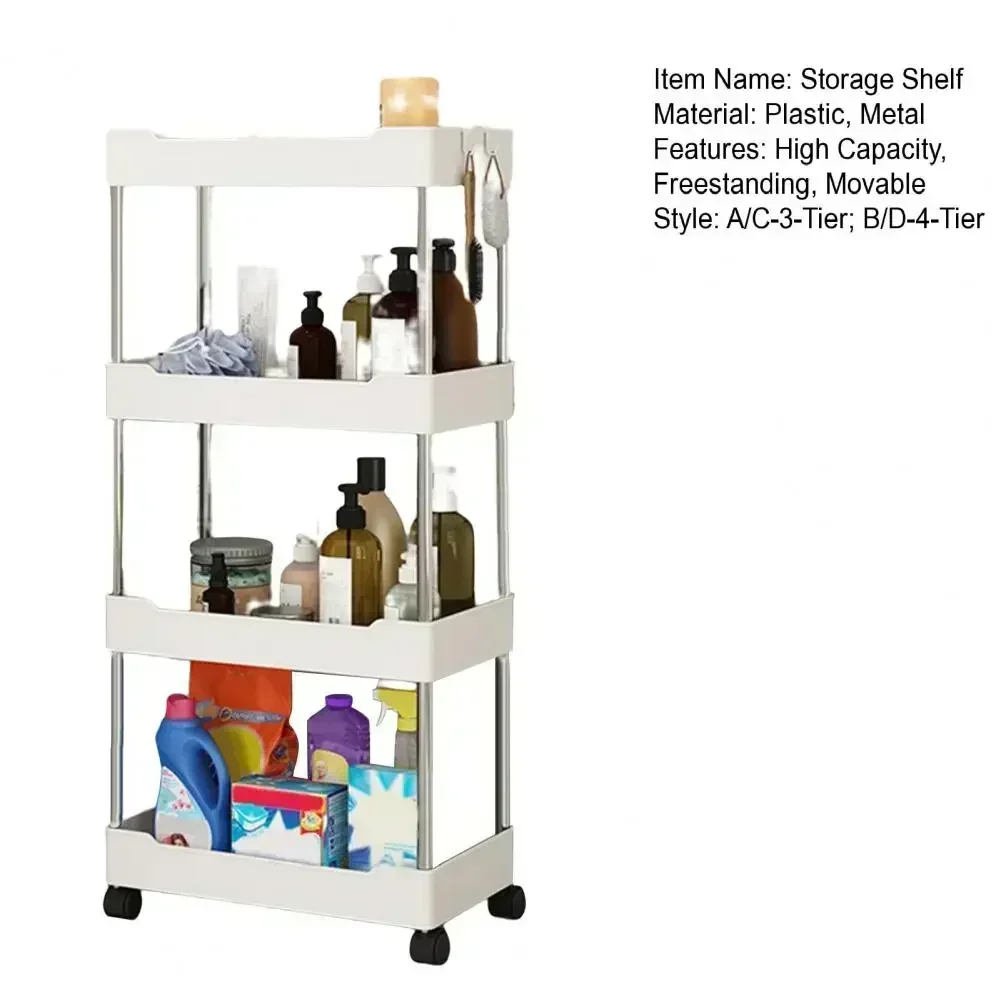 Kitchen Rolling Cart Vertical Shelf