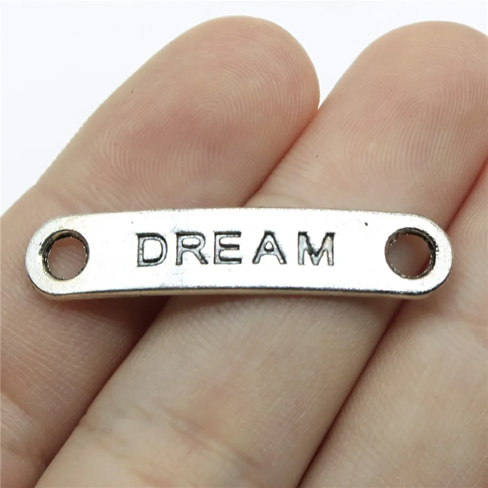 WYSIWYG 10pcs 39x8mm 드림 커넥터 펜 던 트 쥬얼리 만들기 골동품 실버 컬러 드림 펜 던 트 매력